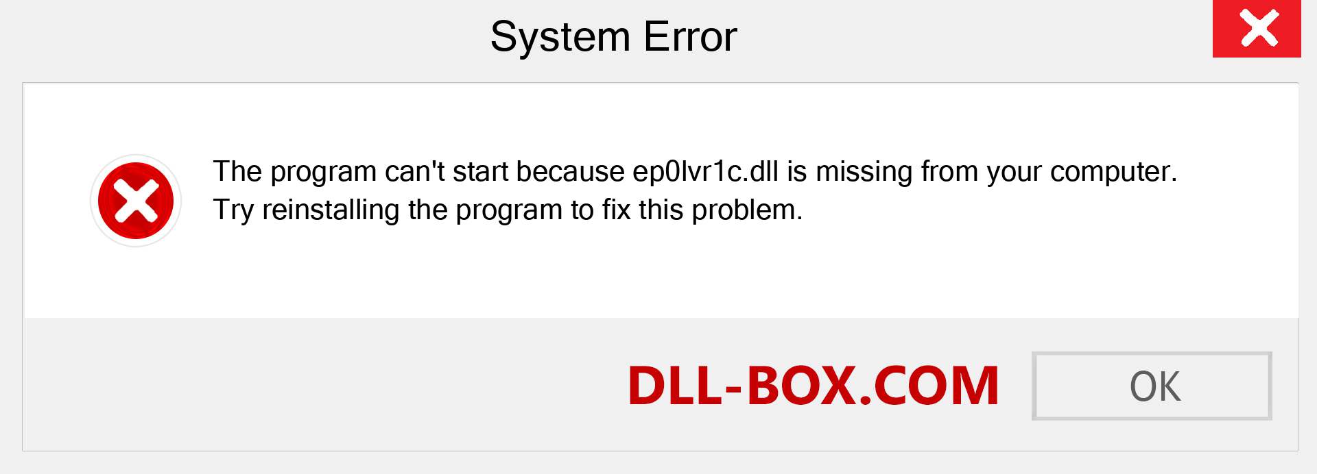  ep0lvr1c.dll file is missing?. Download for Windows 7, 8, 10 - Fix  ep0lvr1c dll Missing Error on Windows, photos, images