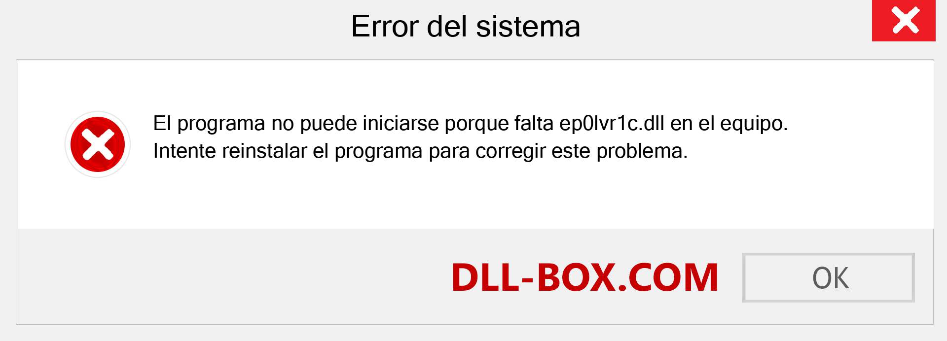 ¿Falta el archivo ep0lvr1c.dll ?. Descargar para Windows 7, 8, 10 - Corregir ep0lvr1c dll Missing Error en Windows, fotos, imágenes